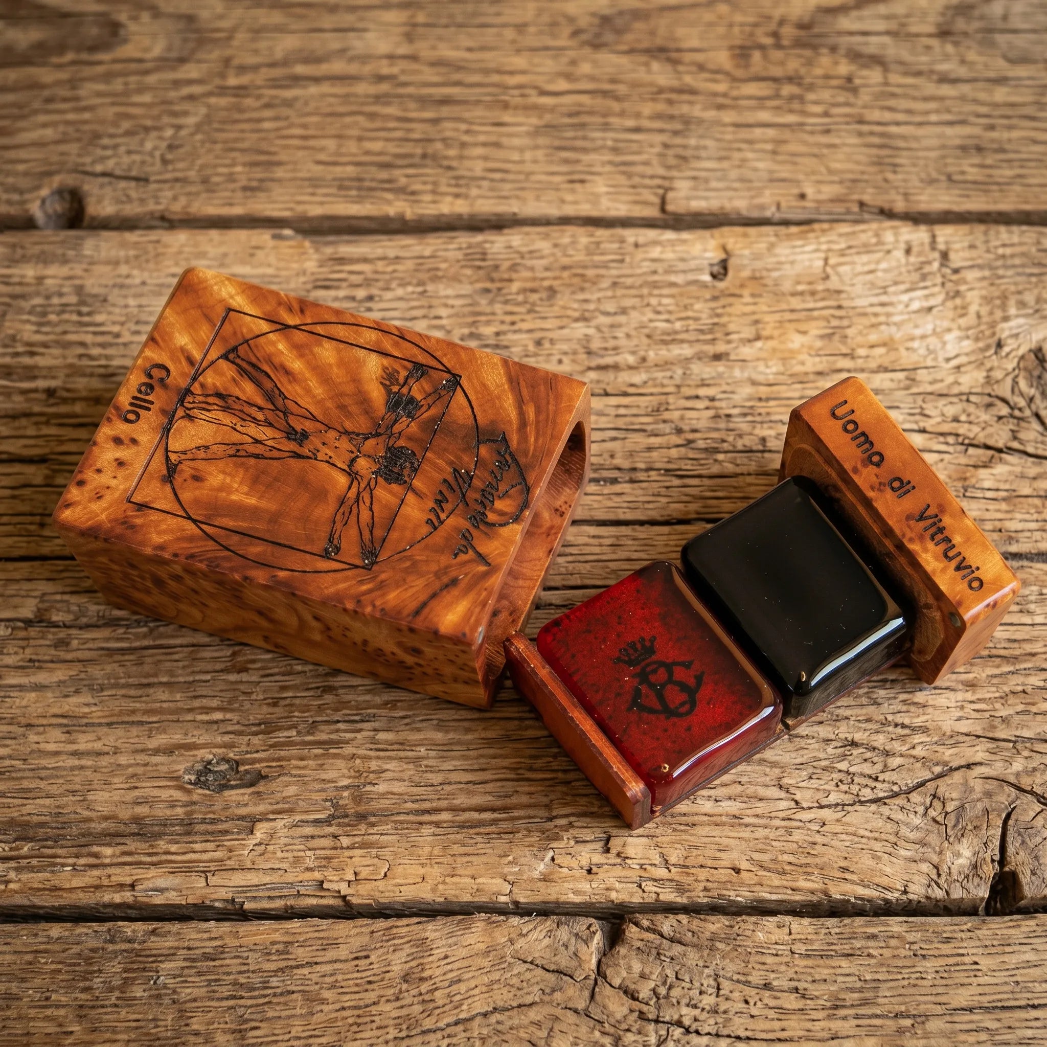 Colophane "VITRUVIO" pour Violon, Alto ou Violoncelle - Écrin Bois de Bruyère