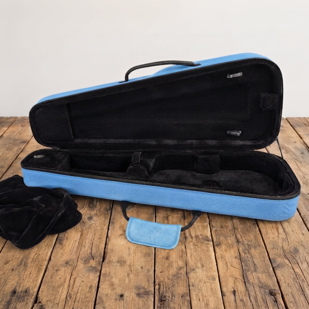 Étui violon 1/4 forme trapèze bleu ciel SEB-F14-BB