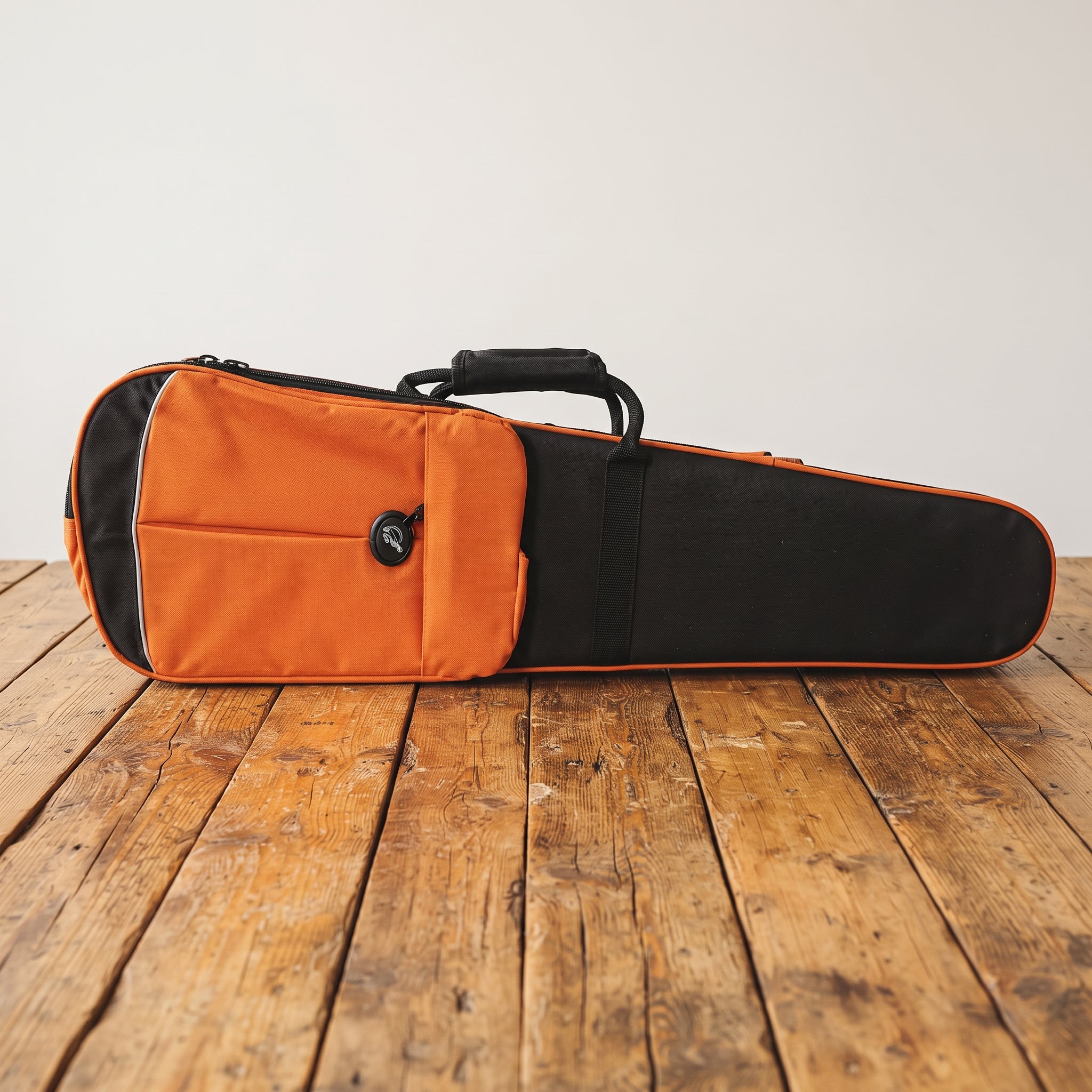 Étui violon 1/4 forme trapèze orange et noir SEB-F14-OB