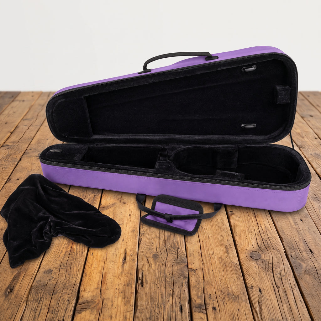 Étui violon 1/4 forme trapèze violet et noir SEB-F14-PB