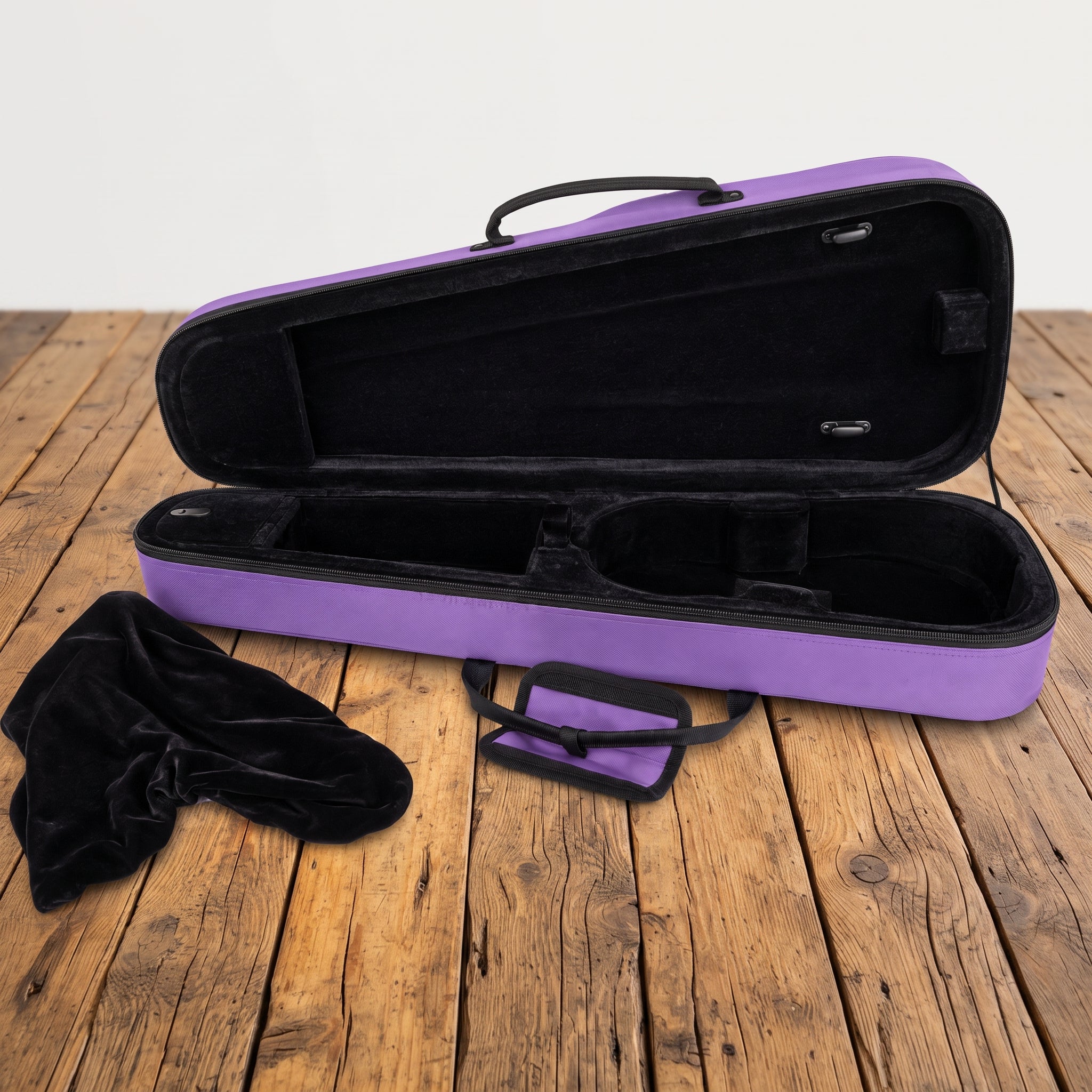 Étui violon 1/8 forme trapèze violet et noir SEB-F18-PB