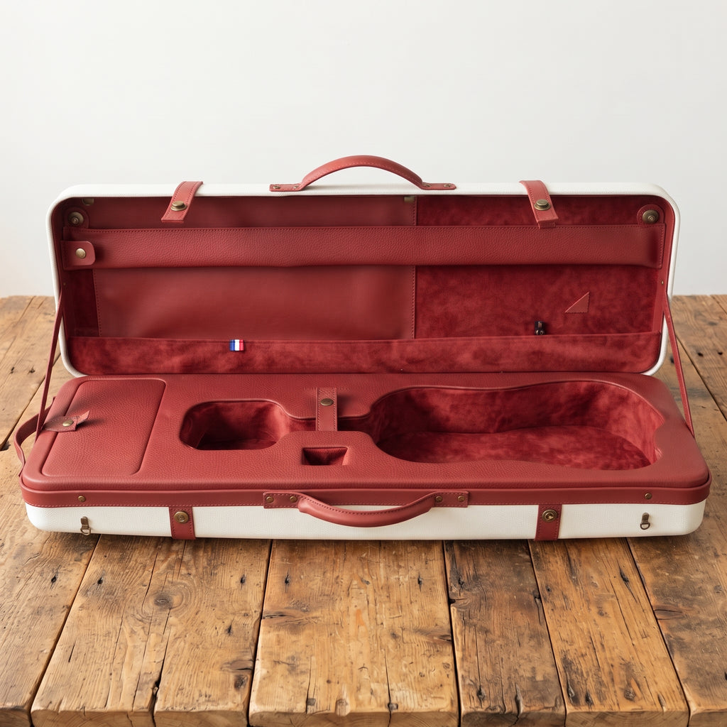 Étui violon 4/4 HELIUM Blanc/Rouge - Made in France - HELIUM VL BR
