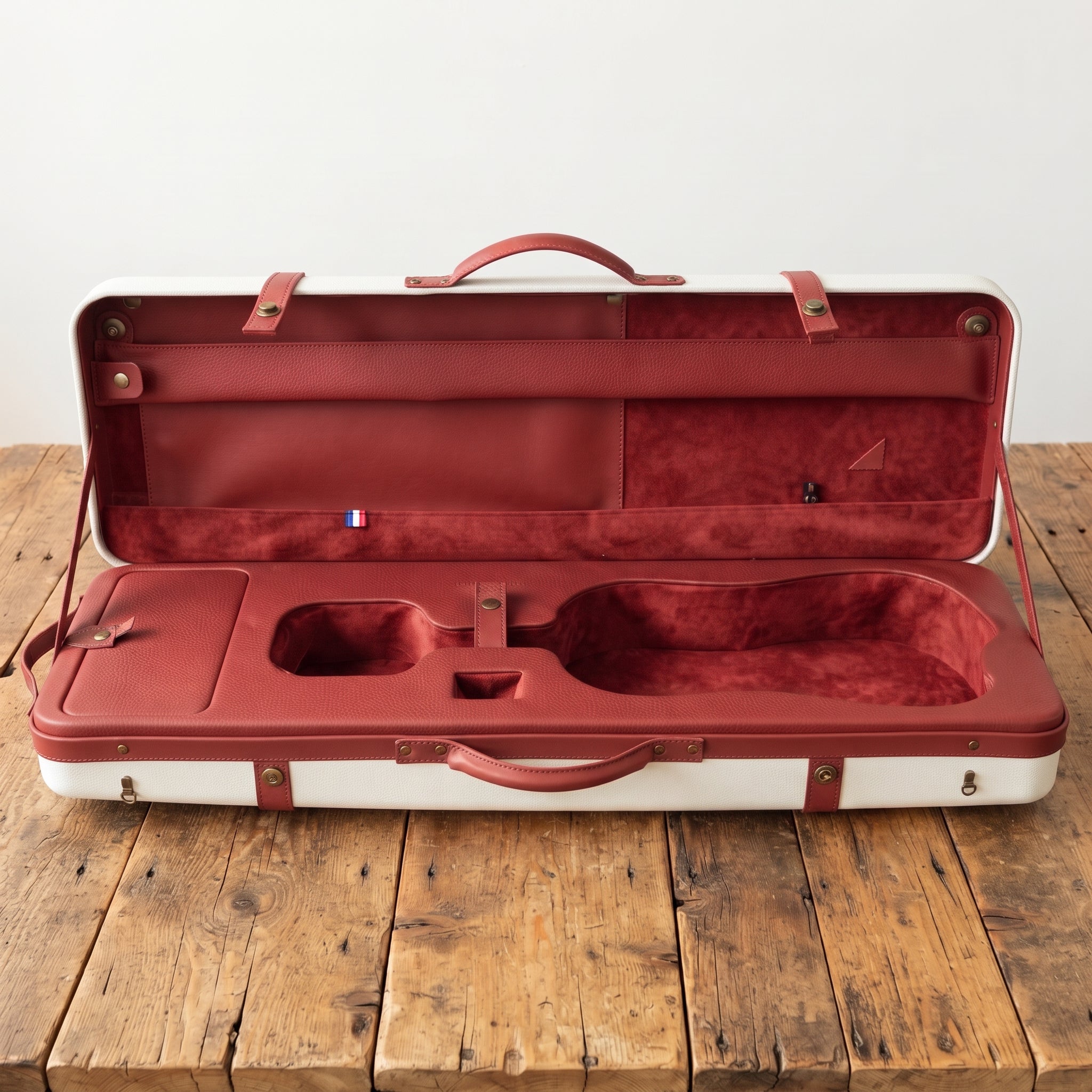 Étui violon 4/4 HELIUM Blanc/Rouge - Made in France - HELIUM VL BR