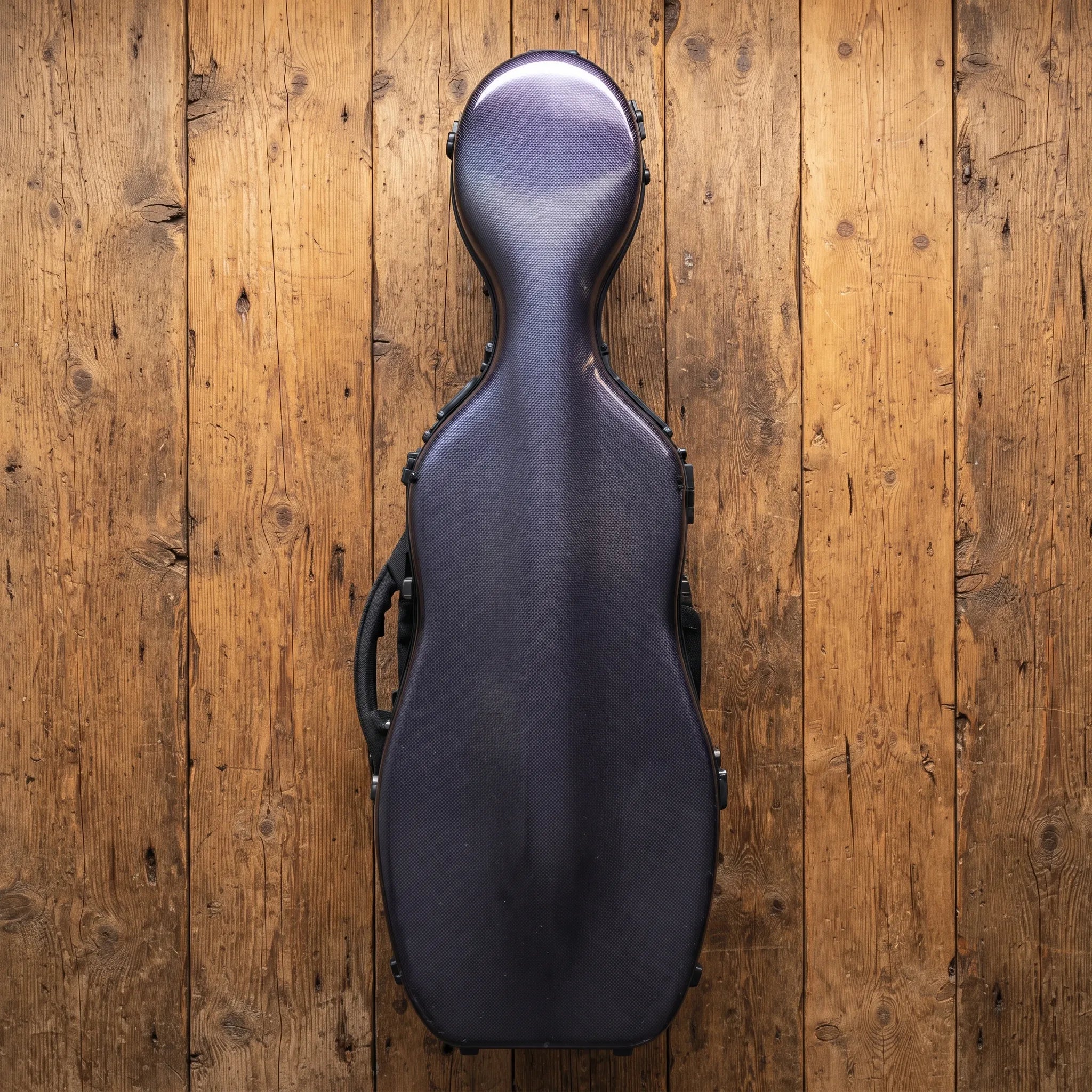 Étui violon 4/4 PC Composite forme "Petit Violoncelle" : effet alu brossé