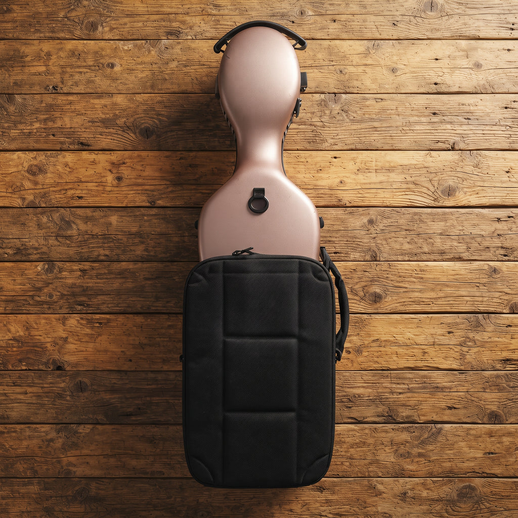 Étui violon 4/4 PC Composite forme "Petit Violoncelle" : effet alu brossé