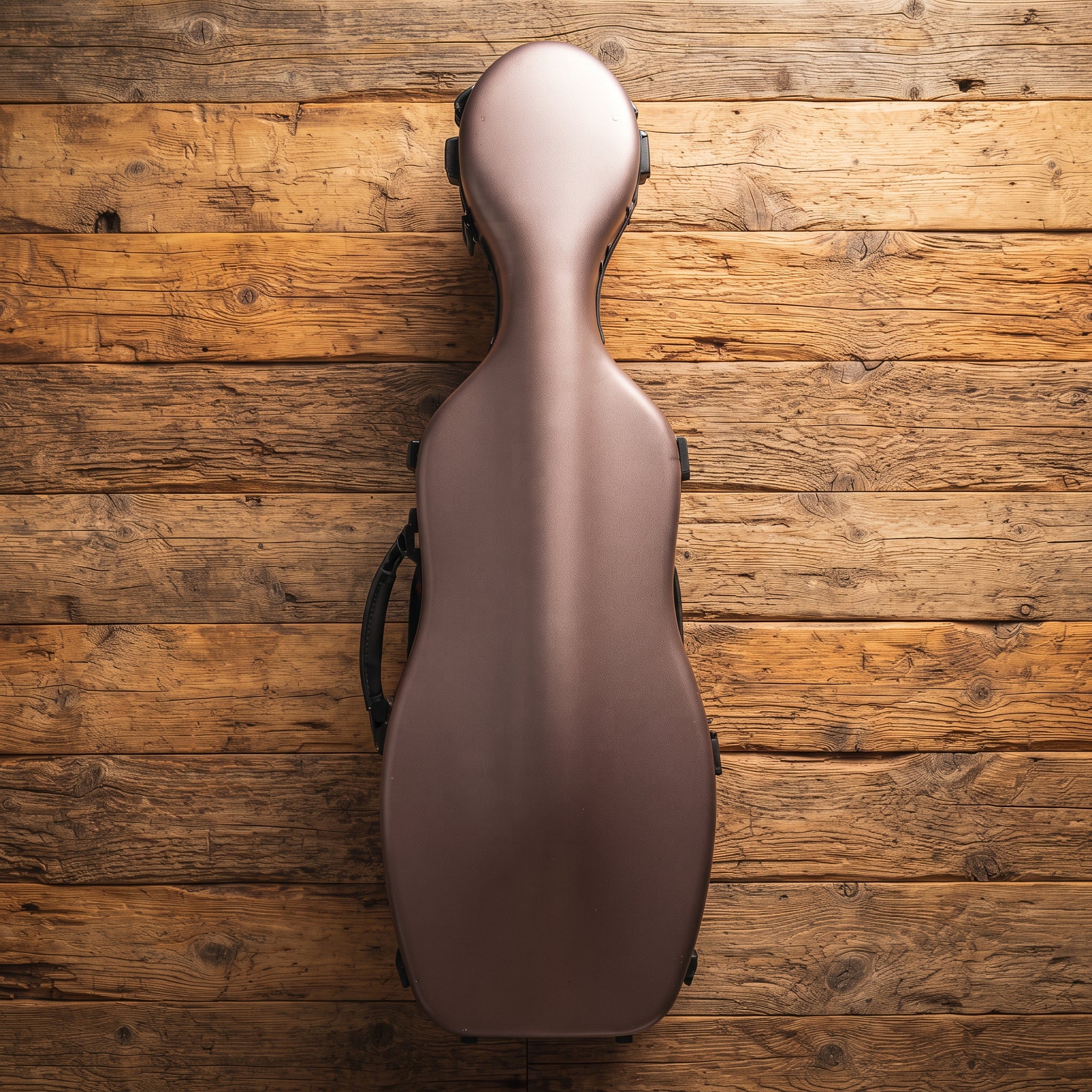 Étui violon 4/4 PC Composite forme "Petit Violoncelle" : effet alu brossé