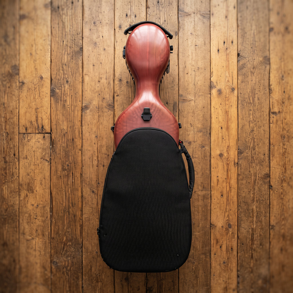 Étui violon 4/4 PC Composite forme "Petit Violoncelle" : effet alu brossé