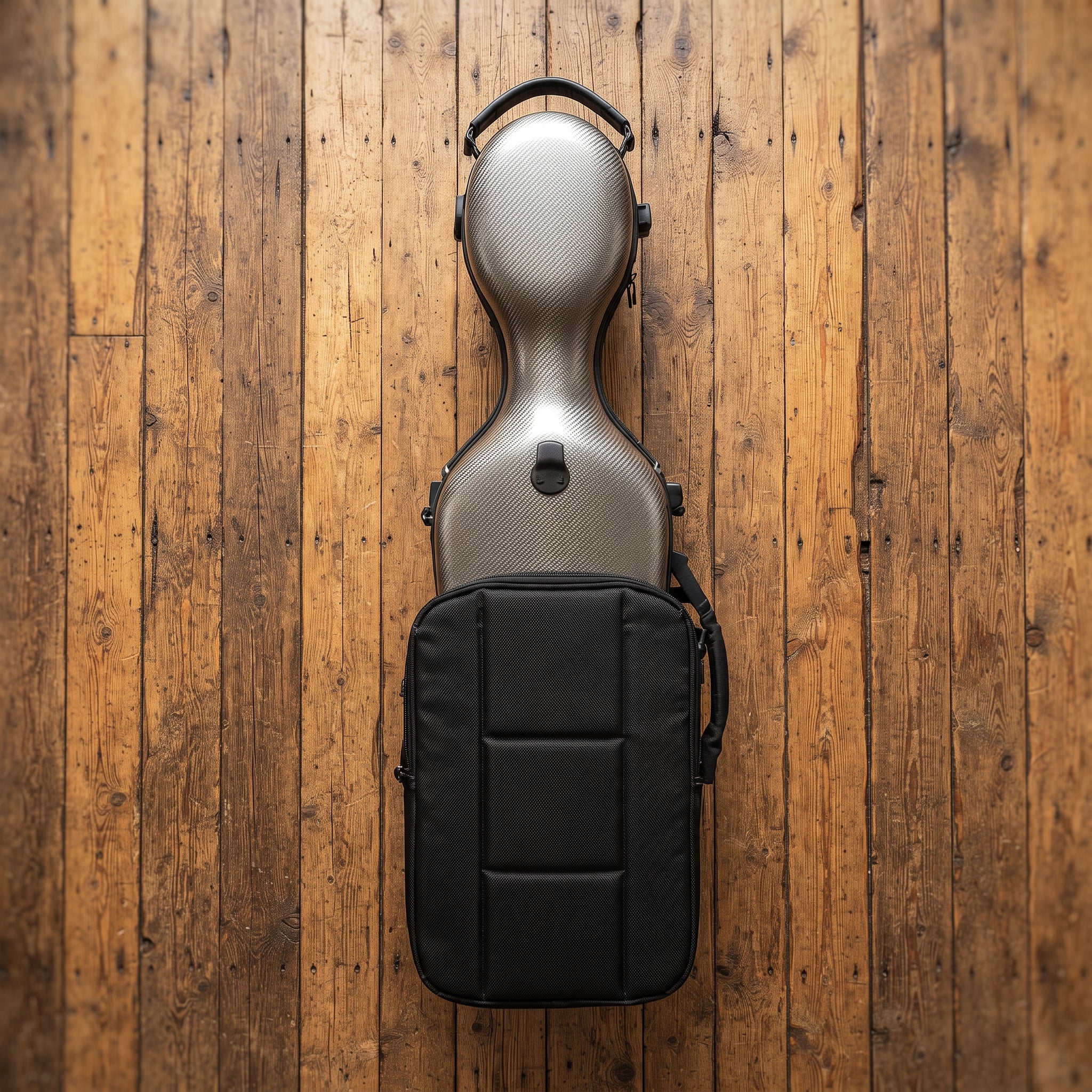 Étui violon 4/4 PC Composite forme "Petit Violoncelle" : effet tramé