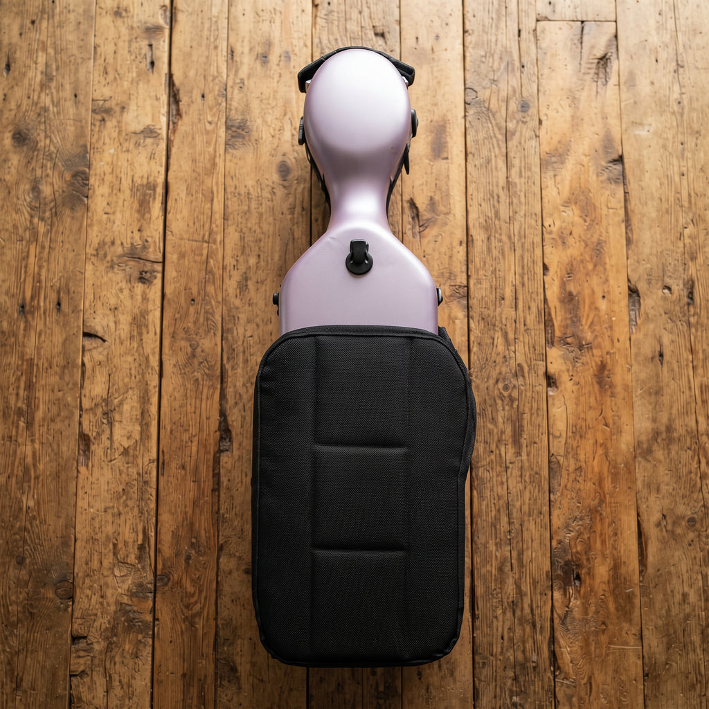 Étui violon 4/4 PC Composite forme "Petit Violoncelle" : effet alu brossé