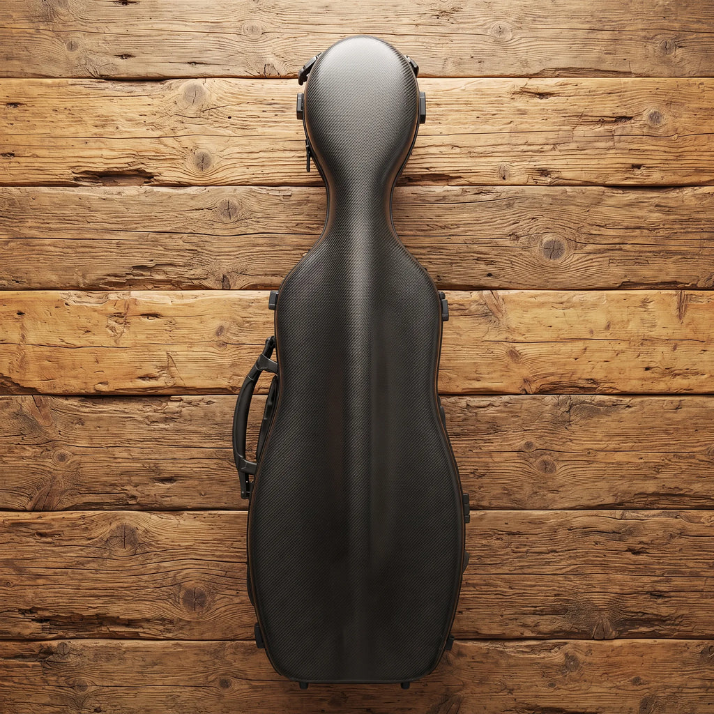 Étui violon 4/4 PC Composite forme "Petit Violoncelle" : effet alu brossé
