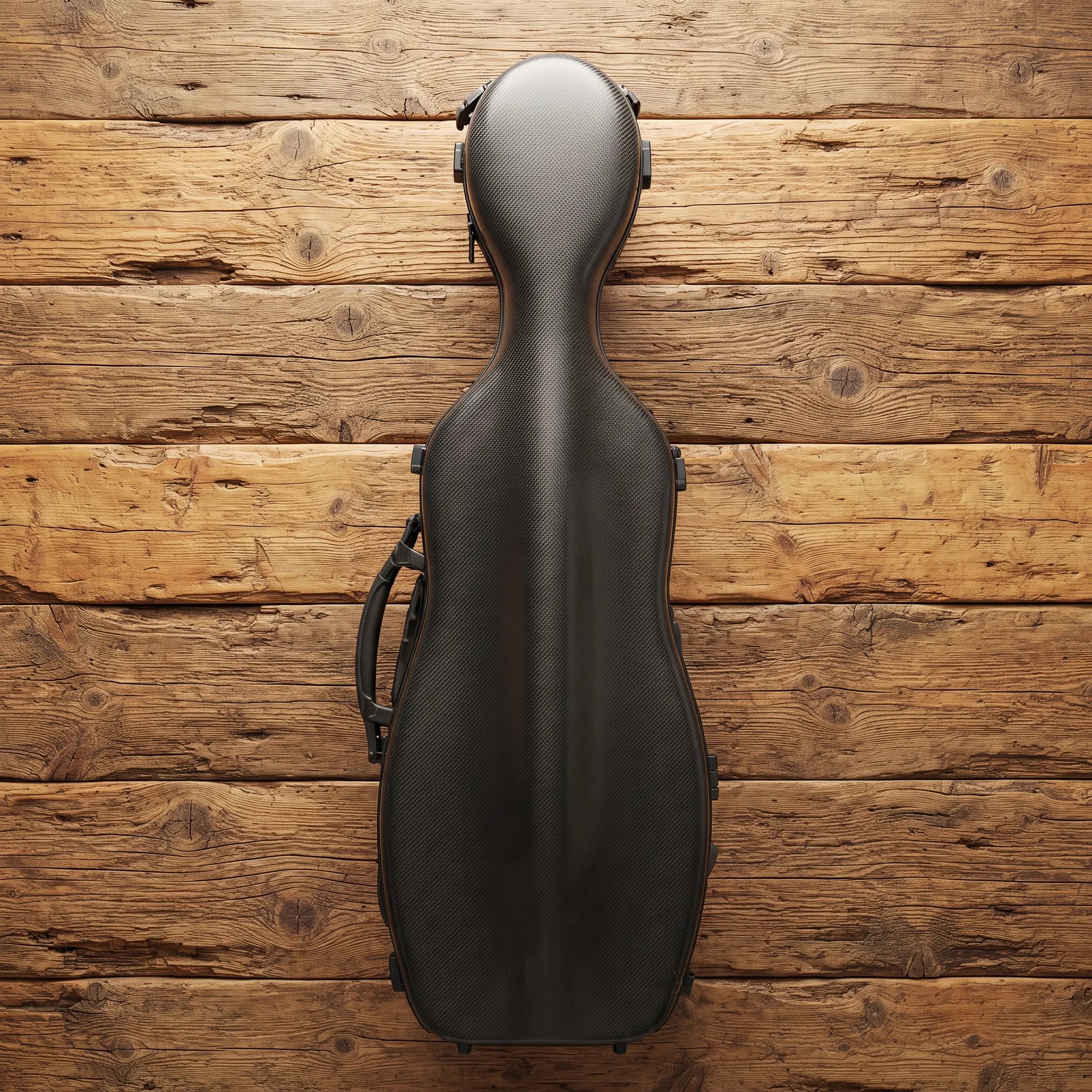 Étui violon 4/4 PC Composite forme "Petit Violoncelle" : effet alu brossé