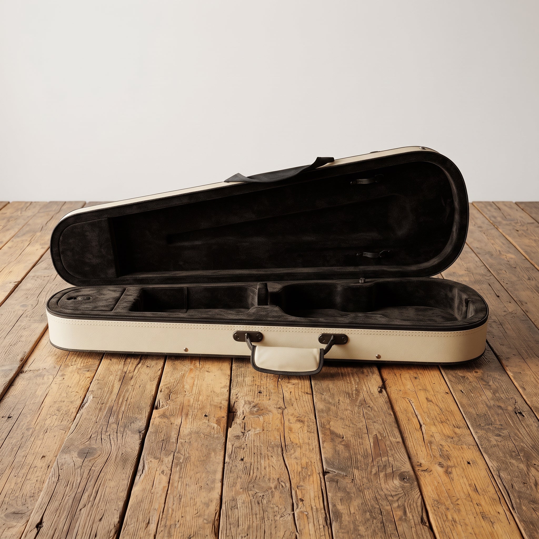 Étui violon 4/4 forme trapèze beige et noir SEB-F44-BBK