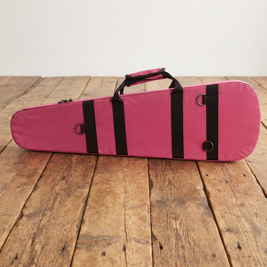 Étui violon 4/4 forme trapèze framboise et noir SEB-F44-PR