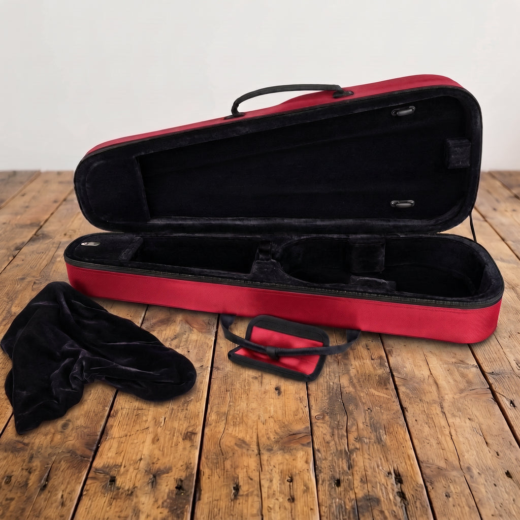 Étui violon 4/4 forme trapèze rouge brique et noir SEB-F44-RN