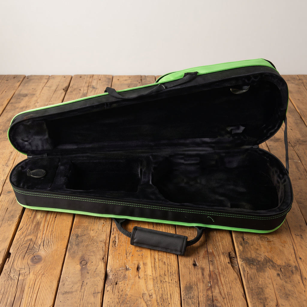 Étui violon 4/4 forme trapèze vert et noir SEB-F44-VBK