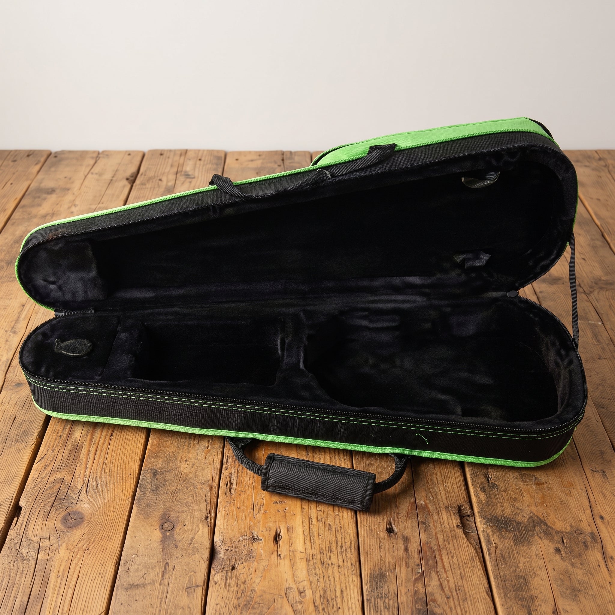 Étui violon 4/4 forme trapèze vert et noir SEB-F44-VBK