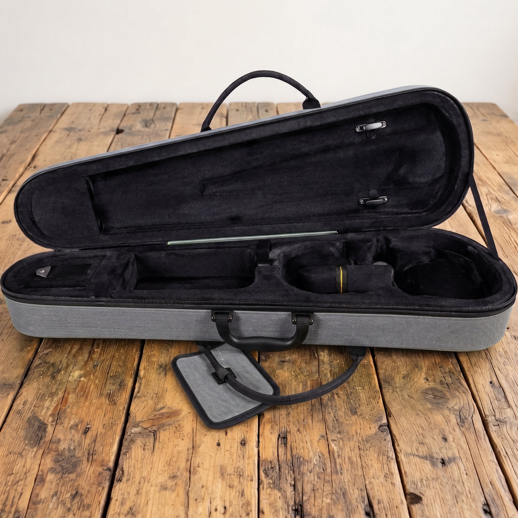 Étui violon 4/4 forme trapèze jean gris et noir SEB-F44SN-GN