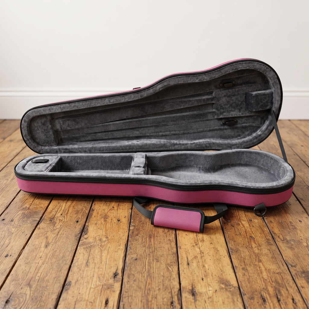Étui violon 4/4 forme trapèze rigide Waterproof violet et gris SEB-F44W-PG
