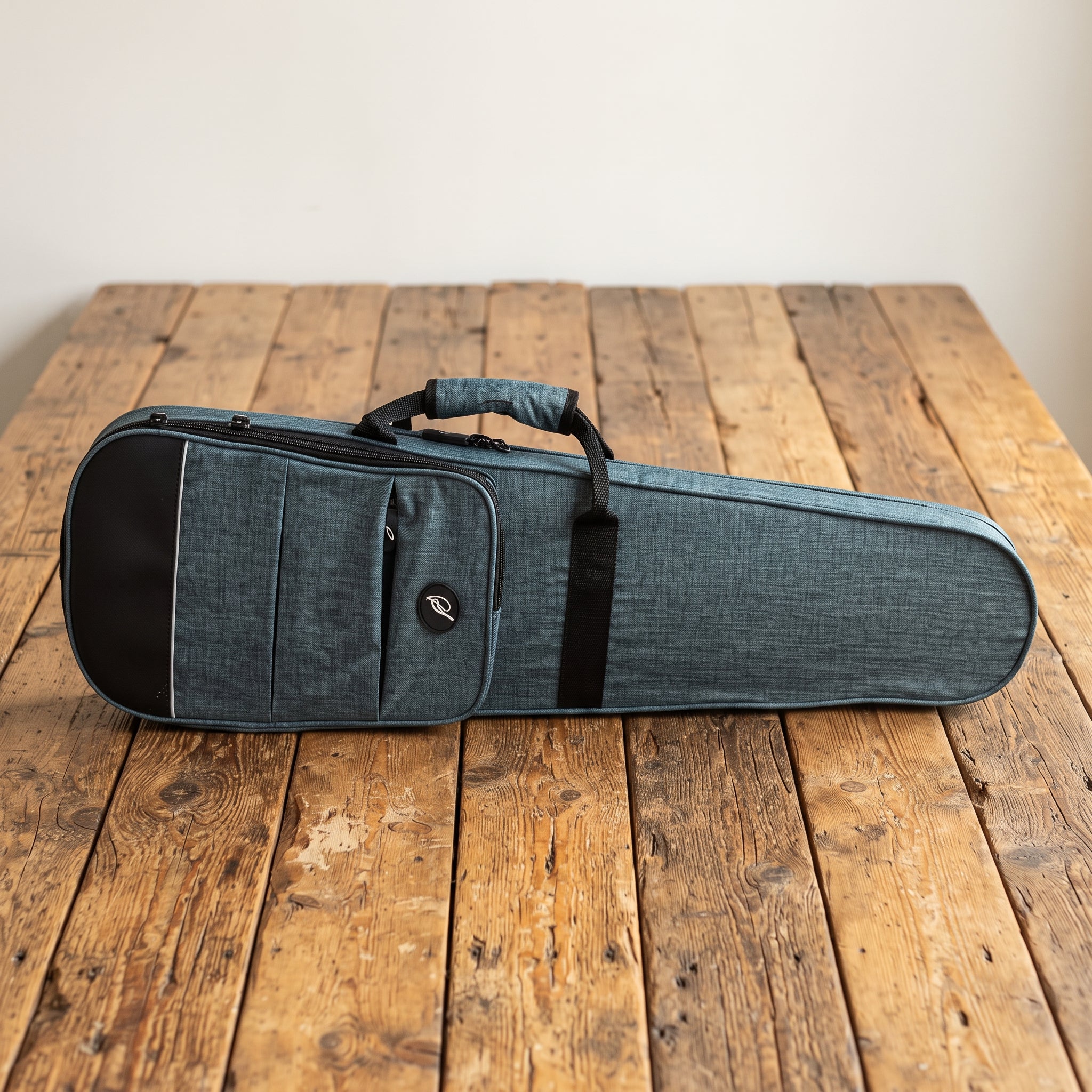 Étui violon 4/4 forme trapèze jean vert et noir SEB-F44SN-VB
