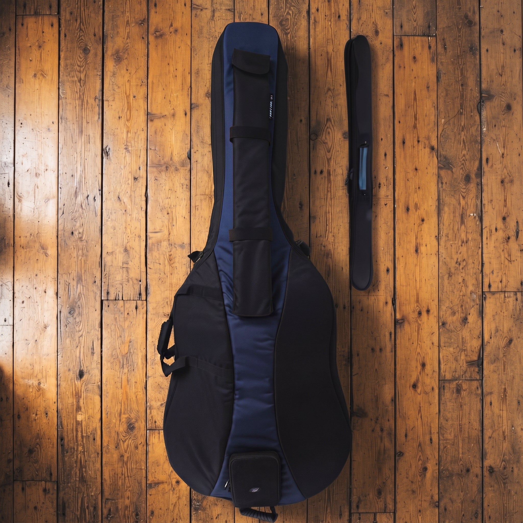 HOUSSE contrebasse 3/4 rembourrée 20mm noir et bleu Stagg SEB-B34-BB