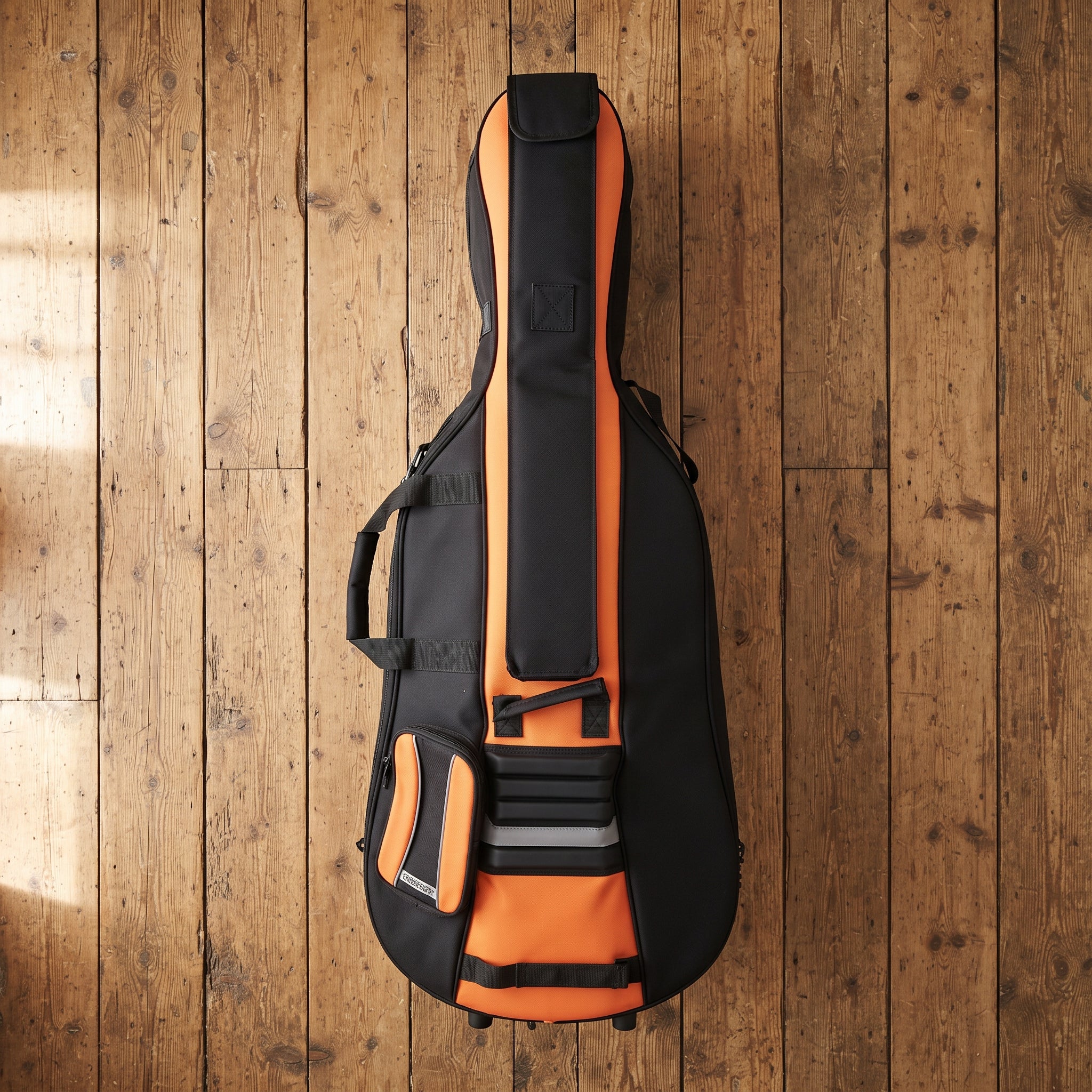 HOUSSE Violoncelle 1/4 de Luxe Passion Rembourrée 25mm Noir/Orange 810-1